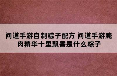 问道手游自制粽子配方 问道手游腌肉精华十里飘香是什么粽子